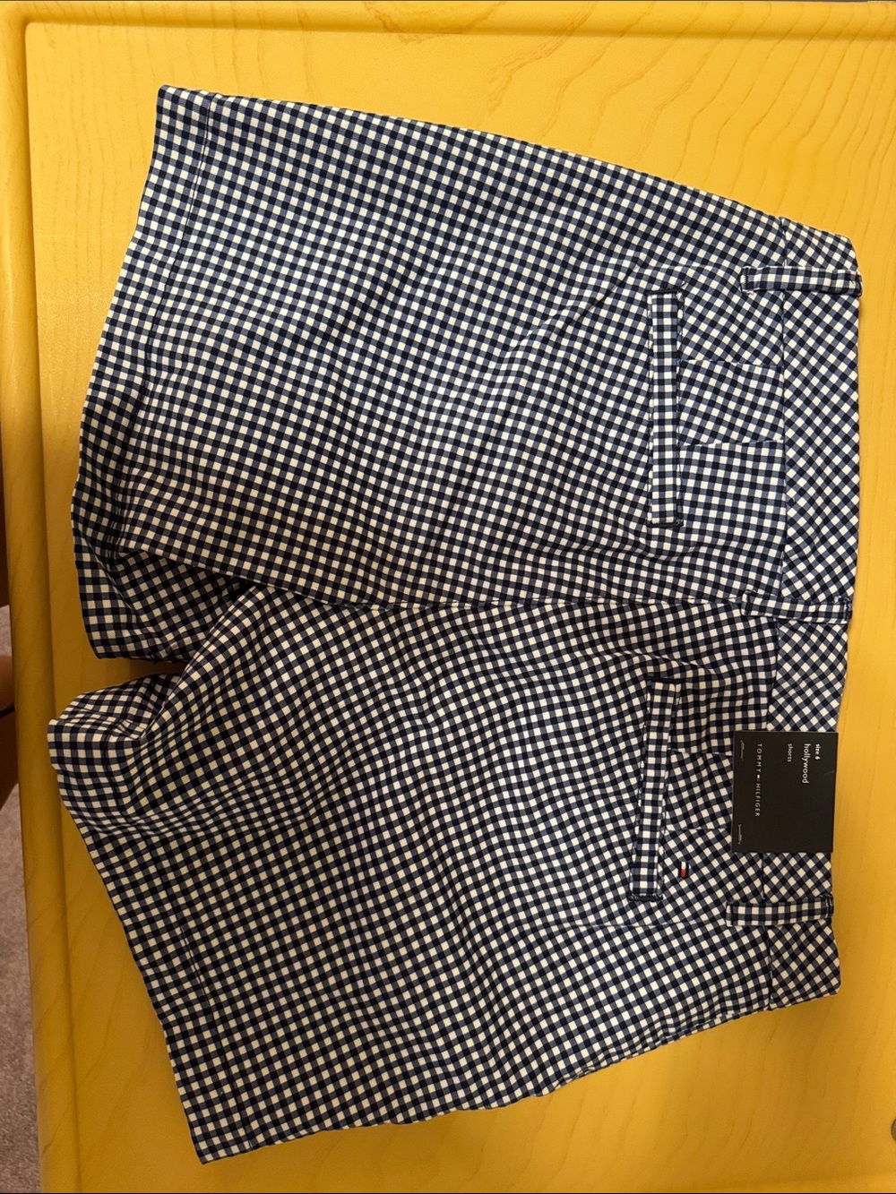 Tommy Hilfiger Navy & White Gingham Shorts - Picture 2 of 3